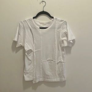 Comme des garcons white deconstructed tshirt